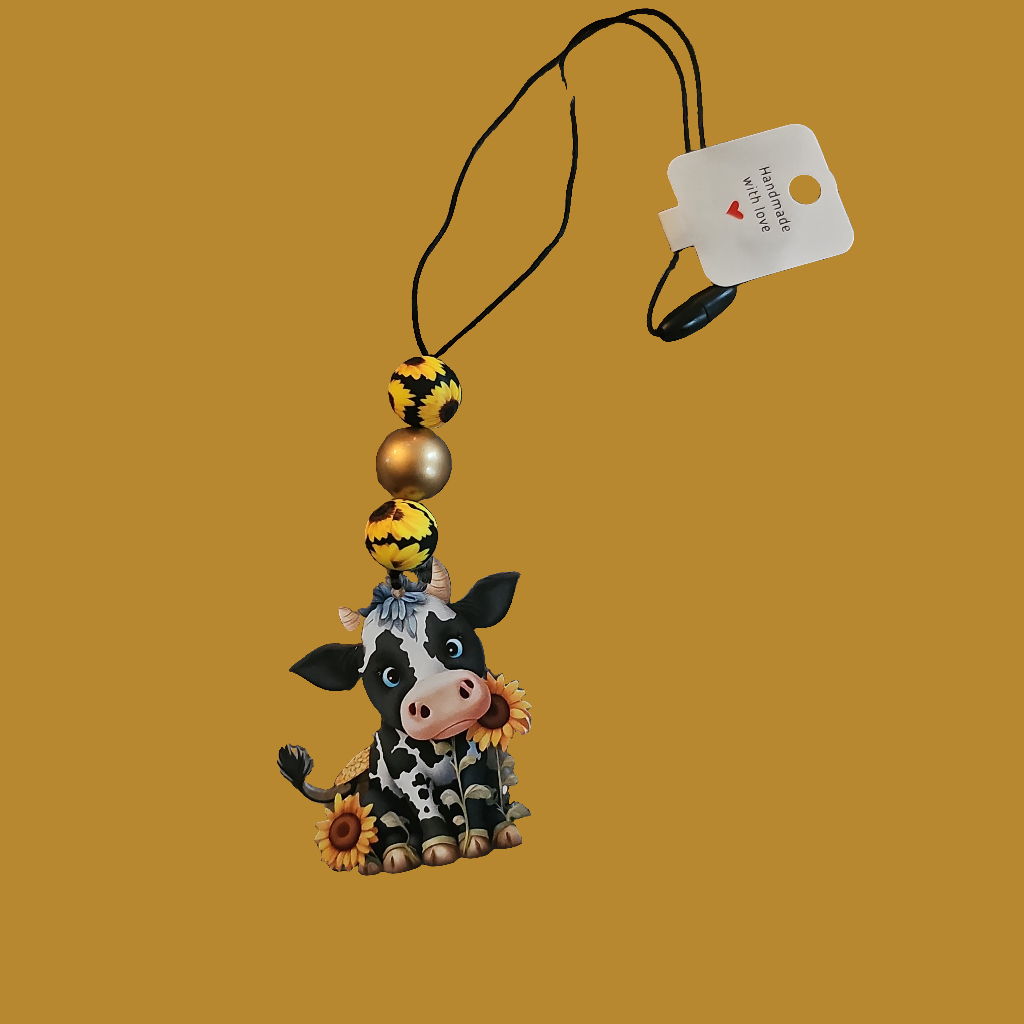 Sunflower Cow Charm